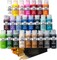 24 Bottle Acrylic Craft Paint Set with 10 Pack of Brushes, 2oz, Colors May Vary